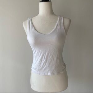 Brushed Effect Basic Scoop Neck Tank Top
